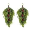 31.5 In. Greenery PE Dripping Artificial Christmas Swag Teardrop With Pinecones And Red Berries (Set Of 2) -Northlight Shop glitzhome christmas swag 2016000088 64 1000