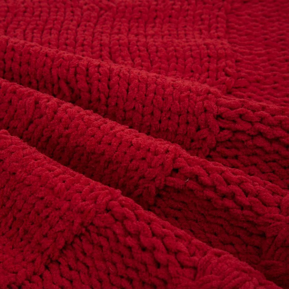 Set Of 2 Knitted Polyester Red Christmas Decoration (52 In. Tree Skirt And 22 In. Stocking) 5 Set Of 2 Knitted Polyester Red Christmas Decoration (52 In. Tree Skirt And 22 In. Stocking) - Image 5