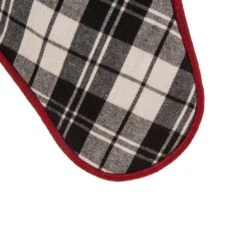 Set Of 3 Black And White Plaid Fabric Christmas Decoration (20 In. Stocking And 48 In. Tree Skirt) -Northlight Shop glitzhome christmas textiles 2004700026 44 1000