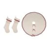 Set Of 3 Knitted Polyester White Christmas Decoration (52 In. Tree Skirt/ 22 In. Stocking) 11 Set Of 3 Knitted Polyester White Christmas Decoration (52 In. Tree Skirt/ 22 In. Stocking) -Northlight Shop glitzhome christmas textiles 2004700030 64 1000