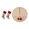 Set Of 3 Fabric Christmas Decoration (48 In. Tree Skirt And 21 In. Stocking) -Northlight Shop glitzhome christmas textiles 2004700033 64 1000