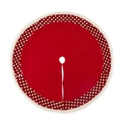 Set Of 3 Fabric Pompom Christmas Decoration (48 In. Tree Skirt And 21 In. Stocking) -Northlight Shop glitzhome christmas textiles 2004700035 4f 1000