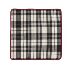 48 In. Black And White Plaid Fabric Tree Skirt/Stocking/Pillow Cover Christmas Decoration (Set Of 4) -Northlight Shop glitzhome christmas textiles 2004800011 1f 1000