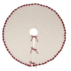 Set Of 4 Knitted Polyester White Christmas Decoration (18 In. Pillow Cover/ 52 In. Tree Skirt/ 22 In. Stocking) -Northlight Shop glitzhome christmas textiles 2004800012 4f 1000