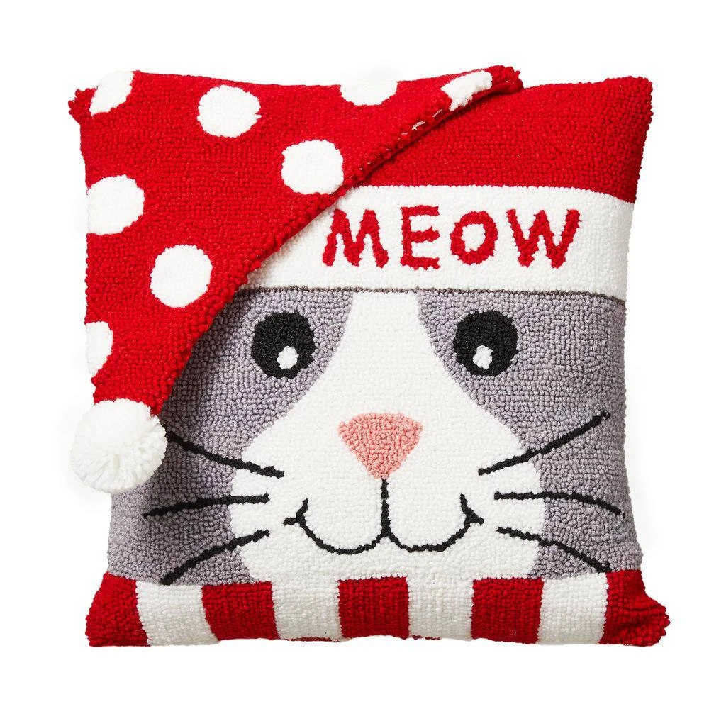 14 In. L Hooked 3D Meow Pillow 1 14 In. L Hooked 3D Meow Pillow
