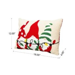 18 In. L Hooked Christmas Gnomes Pillow 8 18 In. L Hooked Christmas Gnomes Pillow -Northlight Shop glitzhome christmas textiles 2004800025 4f 1000