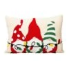 18 In. L Hooked Christmas Gnomes Pillow -Northlight Shop glitzhome christmas textiles 2004800025 64 1000