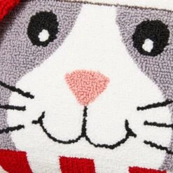 2-Pack 14 In. L Hooked 3D Meow And Woof Pillow -Northlight Shop glitzhome christmas textiles 2004800029 1f 1000