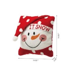 14 In. H Hooked 3D Snowman Pillow (2-Pack) -Northlight Shop glitzhome christmas textiles 2004800030 4f 1000
