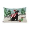 18 In. W X 12 In. H Hooked Christmas Dog Pillow -Northlight Shop glitzhome christmas textiles 2004800035 64 1000