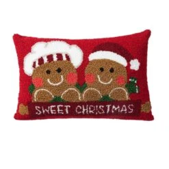 12 In. H Hooked Gingerbread Boy And Girl Pillow -Northlight Shop glitzhome christmas textiles 2004800039 c3 1000