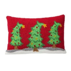 12 In. H Hooked Bent Trees Pillow -Northlight Shop glitzhome christmas textiles 2004800040 c3 1000