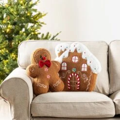 15 In. H Christmas Gingerbread Man Shaped Pillow 11 15 In. H Christmas Gingerbread Man Shaped Pillow -Northlight Shop glitzhome christmas textiles 2004800041 31 1000