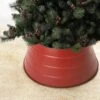 22 In. D Painted Red Metal Tree Collar