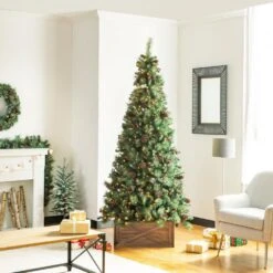 22.09 In. L Natural Wooden Tree Collar (KD) 8 22.09 In. L Natural Wooden Tree Collar (KD) -Northlight Shop glitzhome christmas tree collars 1106203434 77 1000