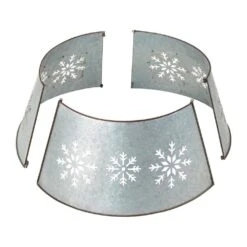21.65 In. D Snowflake Diecut Metal Tree Collar With Light String (KD) -Northlight Shop glitzhome christmas tree collars 1106203435 1f 1000