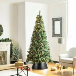 26 In. D Black Hammered Metal Tree Collar (KD) -Northlight Shop glitzhome christmas tree collars 2010600007 77 1000