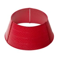 22 In. D Red Hammered Metal Tree Collar (KD)