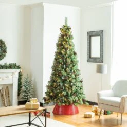 22 In. D Red Hammered Metal Tree Collar (KD) -Northlight Shop glitzhome christmas tree collars 2010600008 77 1000