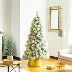 22 In. D Gold Hammered Metal Tree Collar (KD) -Northlight Shop glitzhome christmas tree collars 2010600009 77 1000