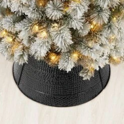 22 In. D Black Hammered Metal Tree Collar (KD) -Northlight Shop glitzhome christmas tree collars 2010600011 44 1000