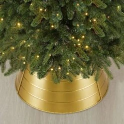 26 In. D Gold Metal Tree Collar (KD) -Northlight Shop glitzhome christmas tree collars 2010600014 44 1000