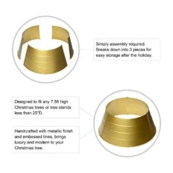 26 In. D Gold Metal Tree Collar (KD) -Northlight Shop glitzhome christmas tree collars 2010600014 4f 1000