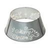 26 In. D Galvanized Merry Christmas Cutout Metal Tree Collar With Light String (KD) -Northlight Shop glitzhome christmas tree collars 2010600017 64 1000