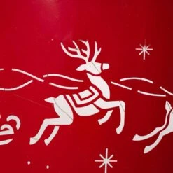 22 In. D Galvanized Metal Santa On Sleigh Tree Collar With Light String (KD) -Northlight Shop glitzhome christmas tree collars 2010600020 1f 1000