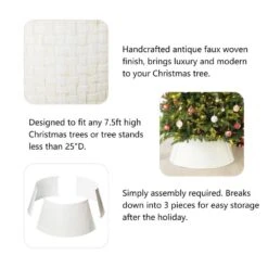 26 In. D Washed White Metal Woven Tree Collar (KD) -Northlight Shop glitzhome christmas tree collars 2010600023 4f 1000