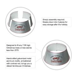 26 In. D Galvanized Metal Truck Tree Collar (KD) -Northlight Shop glitzhome christmas tree collars 2010600024 4f 1000