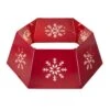 26 In. D Red Hexagonal Metal Cutout Snowflake Tree Collar With Light String (KD) -Northlight Shop glitzhome christmas tree collars 2010600025 64 1000