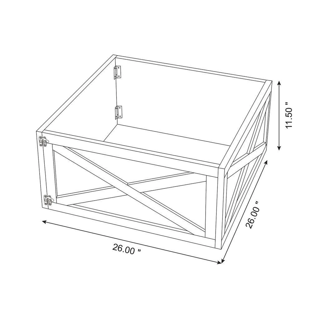 26 In. D Washed Black Wooden Tree Collar (KD) 5 26 In. D Washed Black Wooden Tree Collar (KD) - Image 5