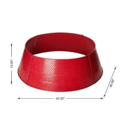 40.5 In. D Christmas Red Hammered Metal Tree Collar (KD) 10 40.5 In. D Christmas Red Hammered Metal Tree Collar (KD) -Northlight Shop glitzhome christmas tree collars 2010600036 4f 1000