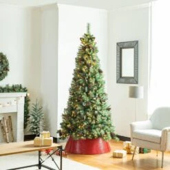 40.5 In. D Christmas Red Hammered Metal Tree Collar (KD) 8 40.5 In. D Christmas Red Hammered Metal Tree Collar (KD) -Northlight Shop glitzhome christmas tree collars 2010600036 77 1000