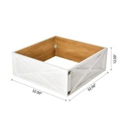 30 In. D Washed White Wooden Tree Collar (KD) -Northlight Shop glitzhome christmas tree collars 2010600037 4f 1000