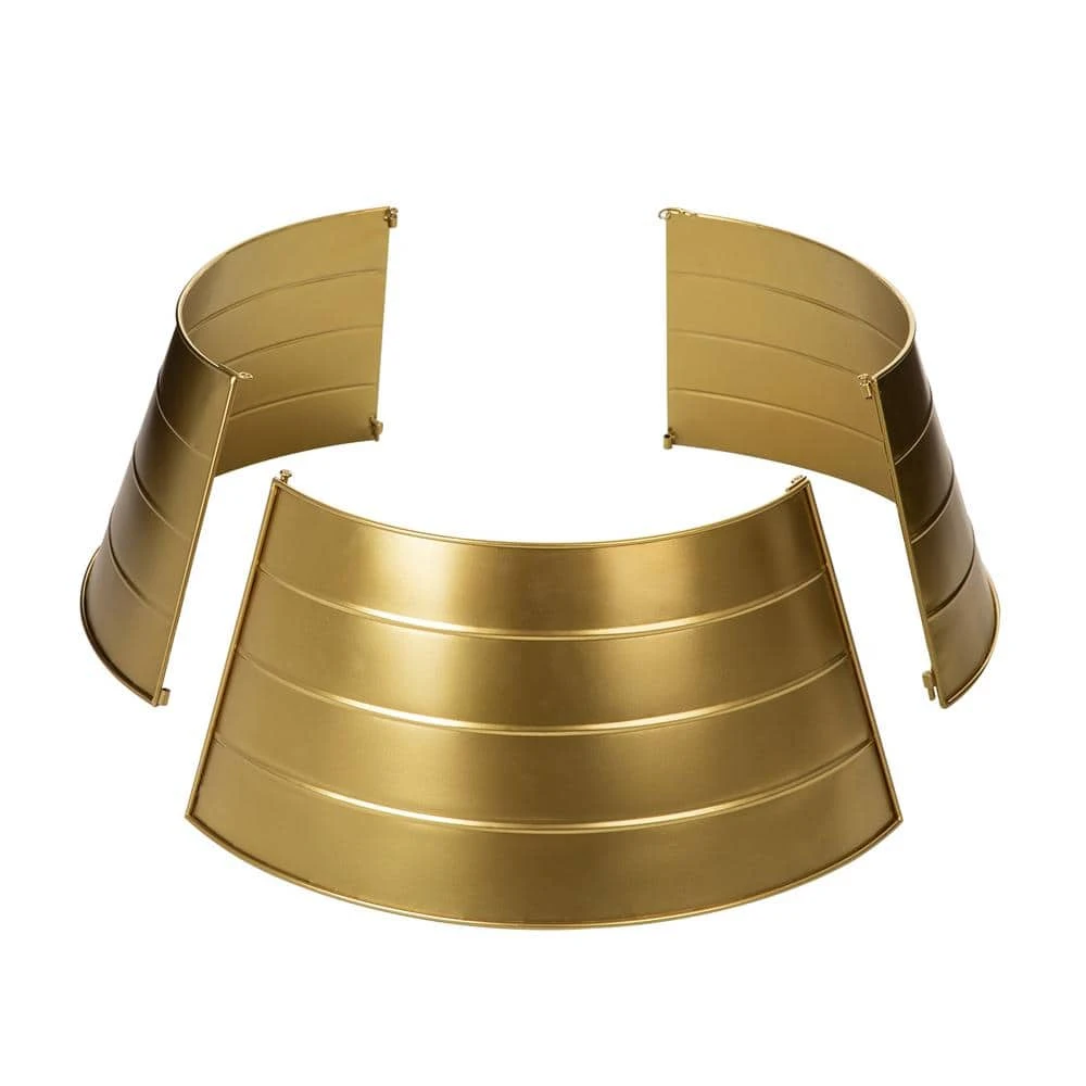 22 In. D Christmas Painted Gold Metal Tree Collar (KD) 6 22 In. D Christmas Painted Gold Metal Tree Collar (KD) - Image 6