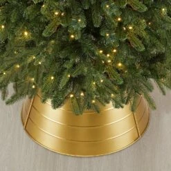 22 In. D Christmas Painted Gold Metal Tree Collar (KD) 15 22 In. D Christmas Painted Gold Metal Tree Collar (KD) -Northlight Shop glitzhome christmas tree collars 2010600040 d4 1000