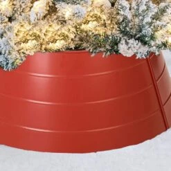22 In. D Christmas Painted Red Metal Tree Collar (KD) -Northlight Shop glitzhome christmas tree collars 2010600041 44 1000
