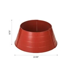 22 In. D Christmas Painted Red Metal Tree Collar (KD) -Northlight Shop glitzhome christmas tree collars 2010600041 4f 1000