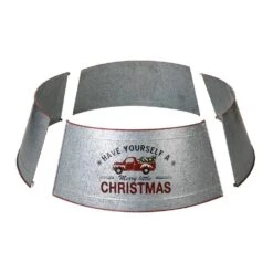 40.5 In. D Christmas Galvanized Metal Truck Tree Collar (KD) -Northlight Shop glitzhome christmas tree collars 2010600042 1f 1000