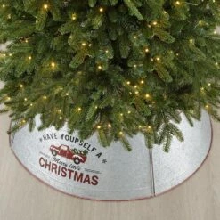 40.5 In. D Christmas Galvanized Metal Truck Tree Collar (KD) -Northlight Shop glitzhome christmas tree collars 2010600042 d4 1000