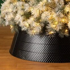 40.5 In. D Christmas Black Hammered Metal Tree Collar (KD) -Northlight Shop glitzhome christmas tree collars 2010600044 44 1000