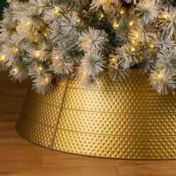 40.5 In. D Christmas Gold Hammered Metal Tree Collar (KD) -Northlight Shop glitzhome christmas tree collars 2010600045 44 1000