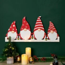 30 In. L Christmas Gnomes Metal Tree Collar -Northlight Shop glitzhome christmas tree collars 2010600047 77 1000