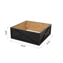 32 In. L Black Wooden Christmas Tree Collar(KD) -Northlight Shop glitzhome christmas tree collars 2010600049 4f 1000