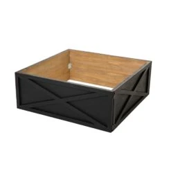 32 In. L Black Wooden Christmas Tree Collar(KD)