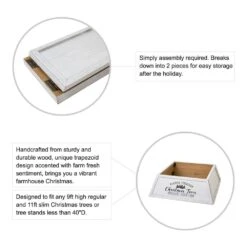 32 In. L White Trapezoid In. Farm Fresh In. Christmas Tree Collar (KD) -Northlight Shop glitzhome christmas tree collars 2010600050 c3 1000