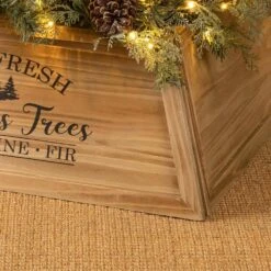 32 In. L Natural Wooden Trapezoid "Farm Fresh" Christmas Tree Collar (KD) 13 32 In. L Natural Wooden Trapezoid "Farm Fresh" Christmas Tree Collar (KD) -Northlight Shop glitzhome christmas tree collars 2010600051 44 1000