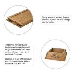 32 In. L Natural Wooden Trapezoid "Farm Fresh" Christmas Tree Collar (KD) 10 32 In. L Natural Wooden Trapezoid "Farm Fresh" Christmas Tree Collar (KD) -Northlight Shop glitzhome christmas tree collars 2010600051 c3 1000